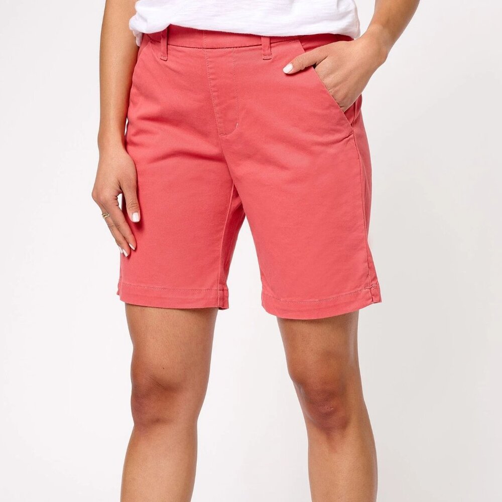 Jag Jeans Maddie Mid Rise Shorts Modern Pull On Women's 4 Rose NWT